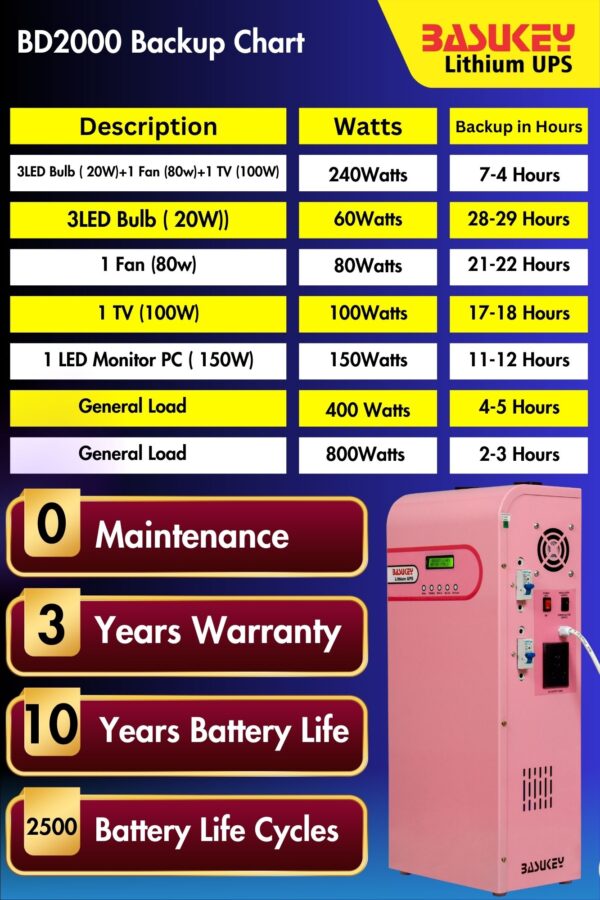 Basukey Lithium UPS BD2000 2kva - Image 4